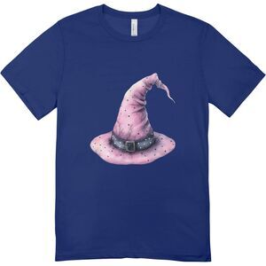 new, custom, Pink witch hat w/ buckle | hanes softstyle unisex XL